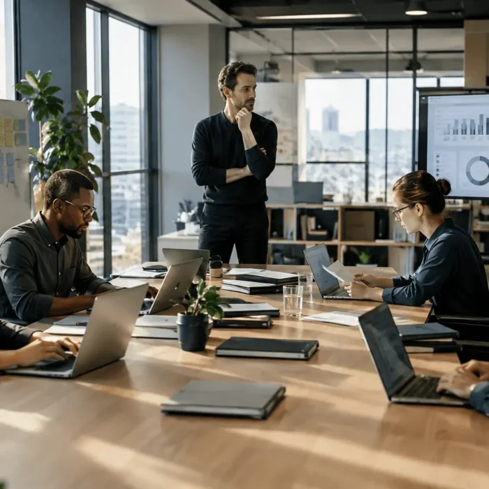 Founder and leadership team managing a growing company through distributed roles, systems and repeatable operating processes.
